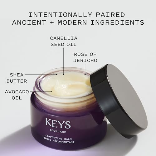 Keys Soulcare Comforting Balm, Nourishes & Brightens Skin with Camellia Seed Oil & Shea Butter, Cruelty-Free, Vanilla Scent, Face + Body, 0.74 Oz