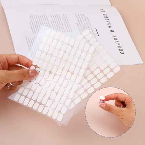 1200 Pcs False Tip Double Sided Adhesive Tapes for Nail Art Display - Pre-cut Strips for Nail Art Holder and Display Book