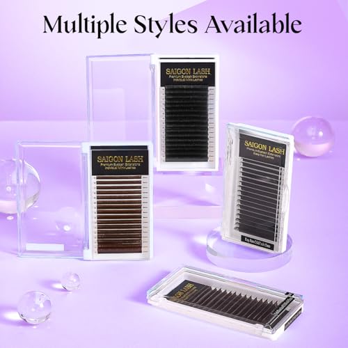 Eyelash Extensions, Mink Lash, Volume & Classic Lashes for Professionals, J/B/C/CC/D/L/M Curl, 4-15mm Length, Soft Korean PBT Fiber, 16 Rows Lash Tray (Dark brown-C-0.05-8-15mm)