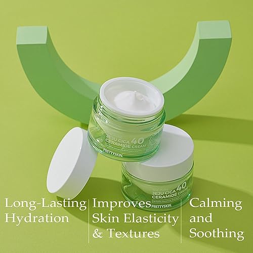 PRETTYSKIN Centella Asiatica 40% Gel Cream?Korean Face Moisturizer with Hyaluronic Acid, Ceramide NP & Shea Butter?Lightweight, Non-Sticky Hydration for Sensitive, Dry & Combination Skin (1.75 fl oz)