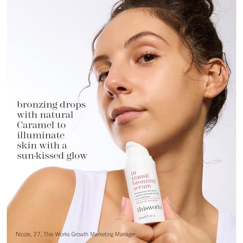 This Works - In Transit Bronzing Serum, Instant Tanning Drops for Face (30ml) Add to Moisturiser or Serum for a Natural Glow, Fake Tan