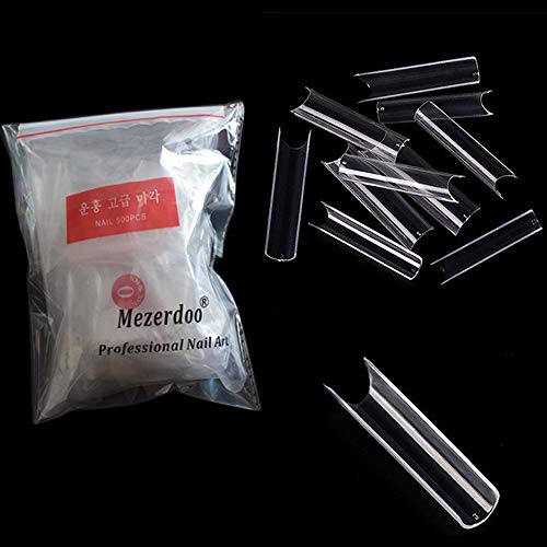 1000pcs Nail Tips XXL Extra Long Straight Square Tips C Curve Half Cover False Nails French Acrylic Salon Art Gel UV Fake Tip Clear Natural Mix Press On Nails Extensions 10sizes