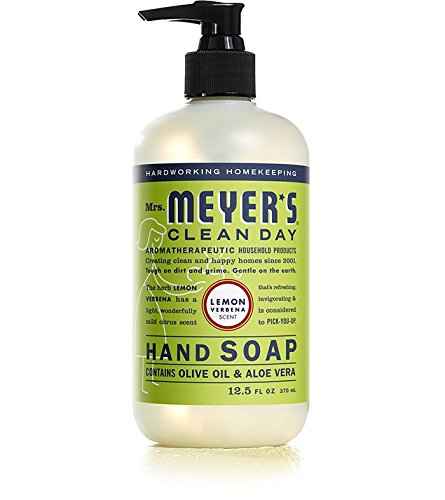 Mrs. MEYER'S CLEAN DAY Hand Soap Scent Variety Pack Includes 1 of Each, Rosemary + Basil + Geranium + Honeysuckle + Lavender + Lemon Verbena, (Count of 6)