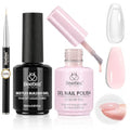 Beetles Builder Gel Clear & Milky Pink Nail Polish with Art Brush - Variation A