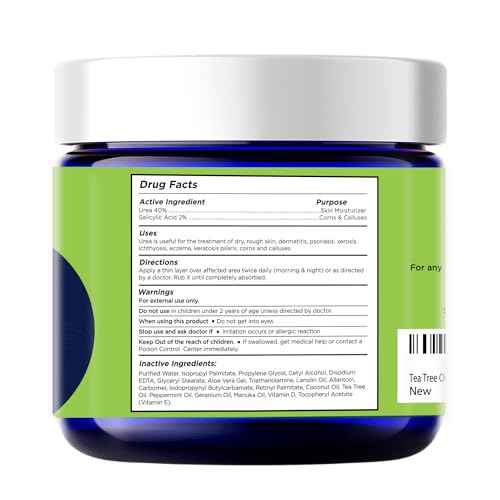 FOOT CURE Tea Tree Oil Foot Cream - Moisturizing Athletes Foot Care For Dry Cracked Feet Cream - Heel & Callus Removal, Toenail Treatment, Ringworm Itchiness Relief - Foot Cream, 2 ounce (Pack of 1)