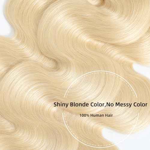 613 Bundles Blonde Bundles Human Hair 22 Inch 613 Body Wave Human Hair bundles 16A 100% Unprocessed Brazilian Virgin Hair Single Bundle No Tangle No Shedding