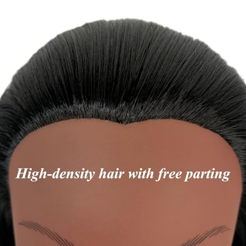 Black Mannequin Head with Hair for Braiding & Styling