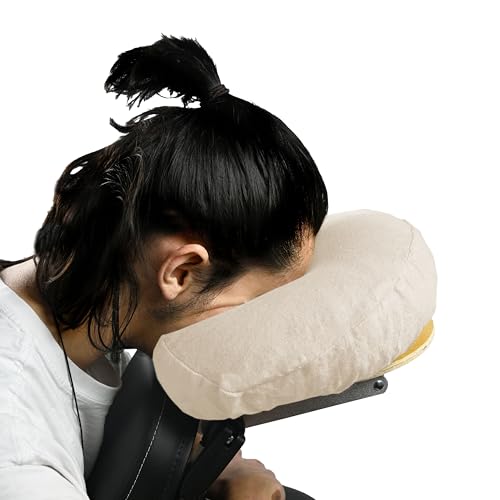 Body Linen Flannel Massage Face Rest Covers - 100% Cotton 10-Pack (Natural)