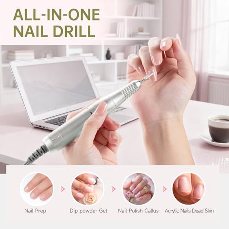 Professional 45000RPM Electric Nail Drill Kit with 11 Bits & 50 Bands