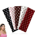 Polka Dot Headbands for Women - 5 Pack Elastic Sports Hairbands