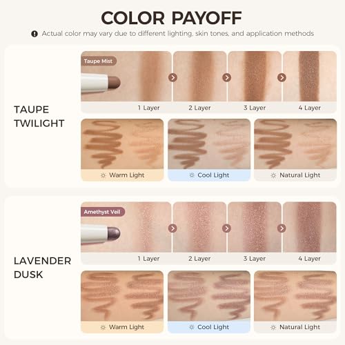 Exmiloo Dual-Ended Cream Eyeshadow Stick Set - 4 Shades