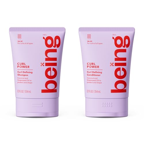 BEING CURL POWER Curl Defining Shampoo & Conditioner Set 354ml with Coconut & Grapeseed Oil