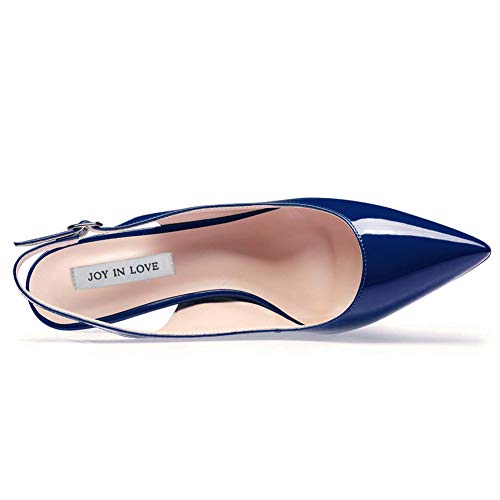 JOY IN LOVE Slingback Kitten Heels for Women Closed Pointed Toe Pumps Dress Shoes