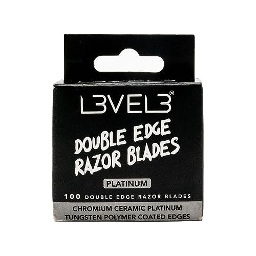 L3 Double Edge Razor Blades - Platinum Coated, Stainless Steel Razor Blades for the Close Shave - for Double Edged Safety Razors - 100 Count (3)