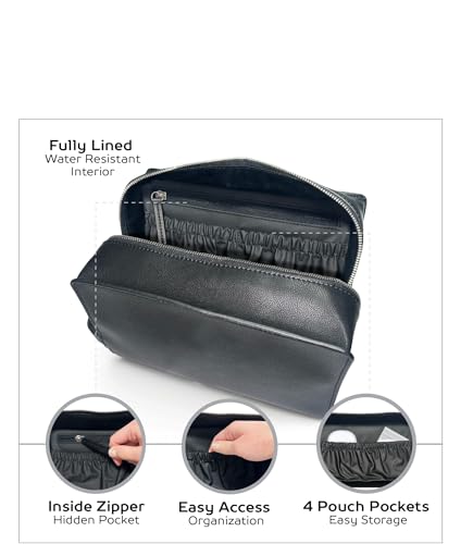 Men's 30-Piece Travel Toiletry Kit with Leather Bag