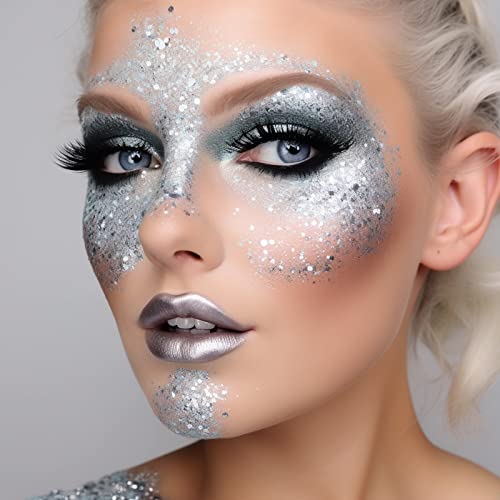 BOBISUKA Silver Face Paint Stick - Waterproof Metallic Makeup
