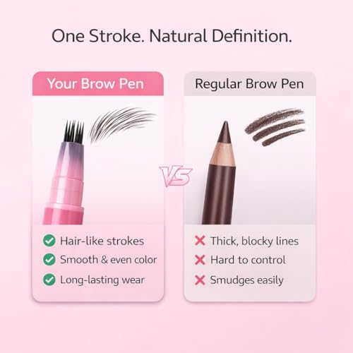2-in-1 Waterproof Eyebrow Pen with 4D Brush & Precision Tip