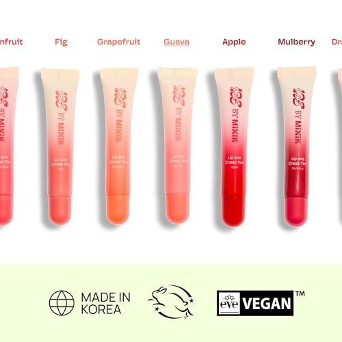 MIXIK Guava Cheeky Blush Tint & Lip Stain, Multi-Use, Long-Lasting, Hydrating, Vegan & Cruelty-Free, 0.3 fl oz