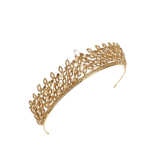 LIMELIA Women's Tiara, Crown for Henna Wedding Party | Glitter Hair Accessories for Bridal Birthday Pageant Prom Halloween Costume Christmas Party, Princess Crowns | Leaf Pattern - Honey