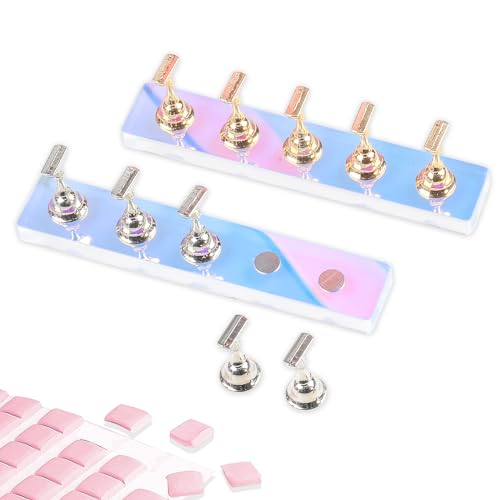 ANGNYA Nail Stand for Press on,2 Set Aurora Nail Holder for Painting Nails Press on Nail Stands Fake Nail Stand with 96 Pcs Reusable Sticky Putty for Nail Art Display Home & Salon Use