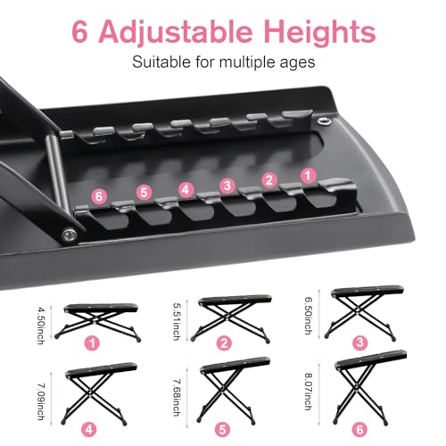 Adjustable Pedicure Foot Rest - 6 Heights, Foldable & Non-Slip