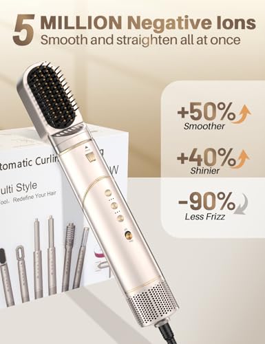 7-in-1 High-Speed Hair Dryer & Blow Dryer Brush with Auto Curler