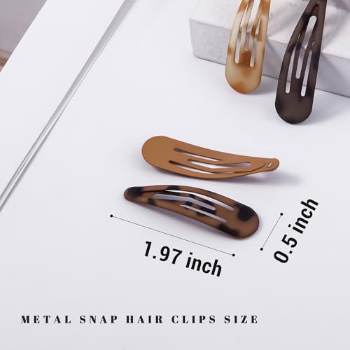 Hair Snap Clips for Women - 20pc Metal Barrettes Set