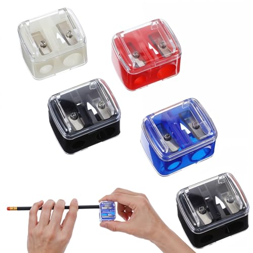 Dual Hole Makeup Pencil Sharpener Set (5 Pack) for Eyeliner & Lip Liner