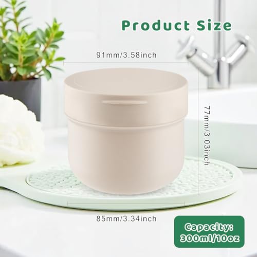 300ml Plastic Cosmetic Jars with Lids & Scoops - 4 Pack