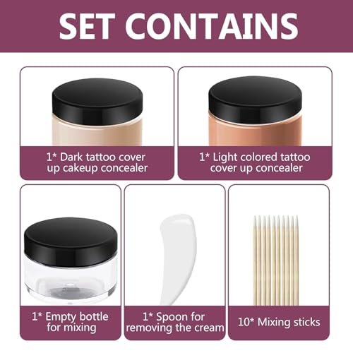 Waterproof Tattoo Cover Up Makeup - 2 Adjustable Shades