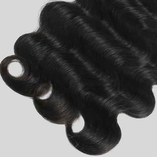 Body Wave Human Hair Bundles 18 20 22 Inch Black 3 Bundles Deals for Black Women Virgin Human Hair 12A Double Weft Quick Brazilian Hair Weave