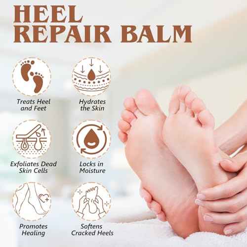 Intensive Foot Repair, Dry & Cracked Heel Treatment Balm Stick for Instant & Deep Moisturizing & Hydrating, with Aloe, Coconut Oil, Hyaluronic Aicd, Olive Oil, Coconut Scent, 2.46 oz/70 g