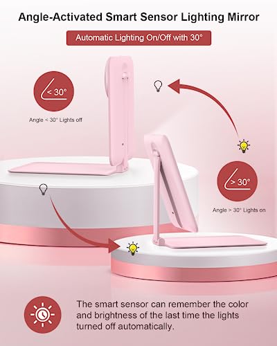 Gospire 10X Magnifying Travel Makeup Mirror with Lights