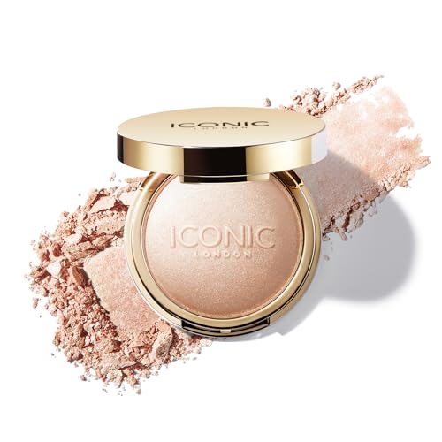 ICONIC LONDON Lit and Luminous Baked Highlighter | Powder Highlighter for a Radiant Glow, Cruelty-Free, Vegan Makeup, 0.56 oz