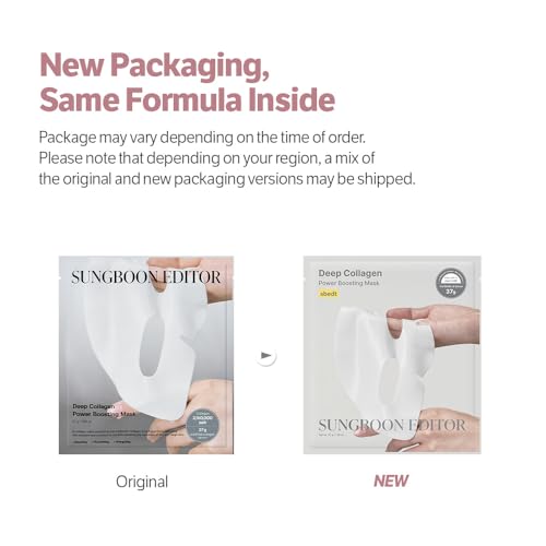 SUNGBOON EDITOR Deep Collagen Overnight Mask Hydrating Mask for Glass Skin, Wrinkle Care, Firming & Pore Refining 2,160,000PPB Collagen + 9 Peptides Korean Skincare, 4ea Valentines Day Gifts for Woman