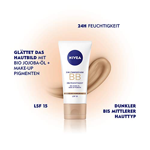 NIVEA BB Cream for Medium to Dark Skin Tones, 50 ml