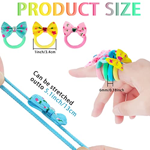 50 Pcs Colorful Hair Ties for Girls - Soft Elastic Ponytail Holders