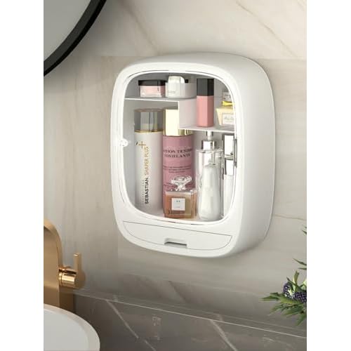 Makeup Organizer Shelf,Wall-Hanging Cosmetics Organizer and Storage Box,Cosmetic Display Cases,Wall-Mounted Storage Rack for Cosmetics,Skincare and Hair Accessorie