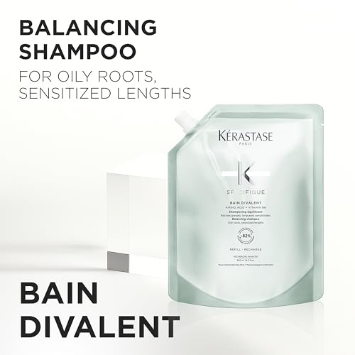 Kerastase Specifique Balancing Shampoo For Oily Scalp & Hair - Cleanses Oil From Roots and Hydrates Dry Hair Ends
