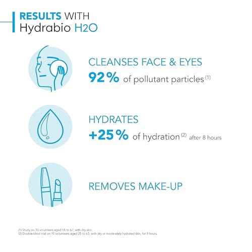 Bioderma - Hydrabio H2O Micellar Water - Face Cleanser and Makeup Remover - Micellar Cleansing Water for Dehydrated Sensitive Skin