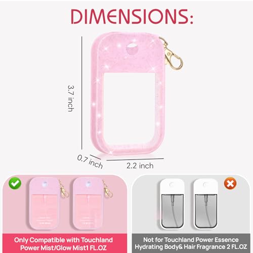 Silicone Hand Sanitizer Case for Touchland Spray 1 fl oz - Sparkling Pink - Variation of THIS listing