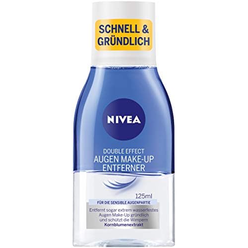 NIVEA Gentle Two?Phase Eye & Makeup Remover ? Single Bottle, Bi?Phase Formula Quickly Dissolves Stubborn & Waterproof Makeup, Ophthalmologist Tested, Safe for Sensitive Eyes, 4.23?fl?oz