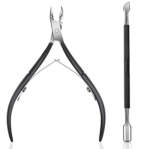 Ejiubas Professional Cuticle Trimmer & Pusher Set - Stainless Steel Nipper