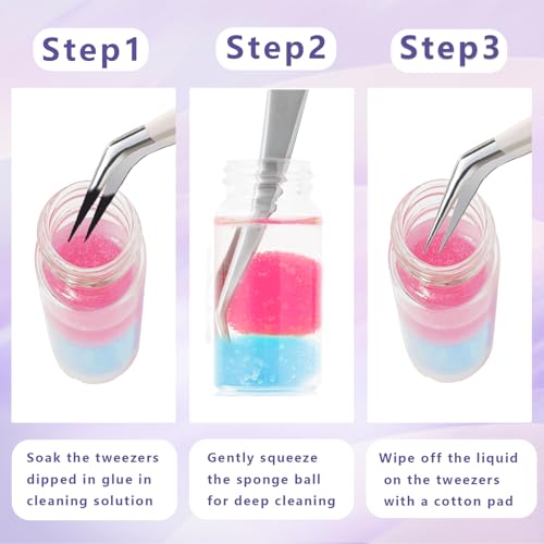 Lash Tweezer Cleaner Solution - 25ml Eyelash Extension Glue Remover
