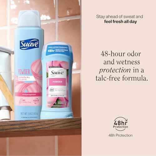 Suave Antiperspirant Deodorant for Women, Powder 2-Pack + Dry Spray ??48H Sweat & Odor Protection, Anti-Staining Formulas, Talc-Free