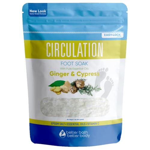 Circulation Foot Soak Epsom Salt 32oz Ginger Cypress