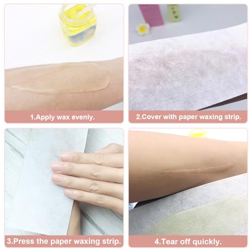100pcs Paper Wax Strips Professional Large Disposable Non Woven Waxing Strips Arms Legs Lip Eyebrow Hair Removing Tool of Women and Men (8'' x 2.75'')