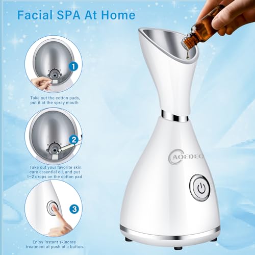 AOEDEO Nano Ionic Face Steamer with Skin Kit - Deep Cleansing & SPA