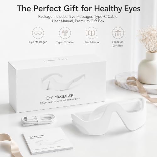 Under-Eye Light Therapy Glasses with Eye Massage for Dark Circles