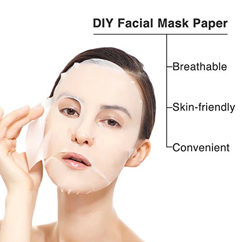 100 pcs Compressed Facial Mask Sheet Beauty DIY Disposable Mask Paper Natural Cotton Skin Care Wrapped Masks Normal Thick£¬Get a Small Mask Bowl, Mask Brushes
